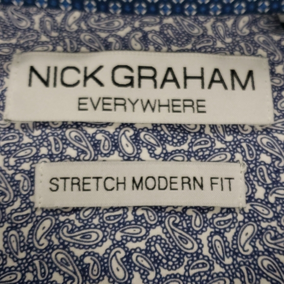 NWT Nick Graham everywhere Blue stretch shirt - Picture 3 of 4